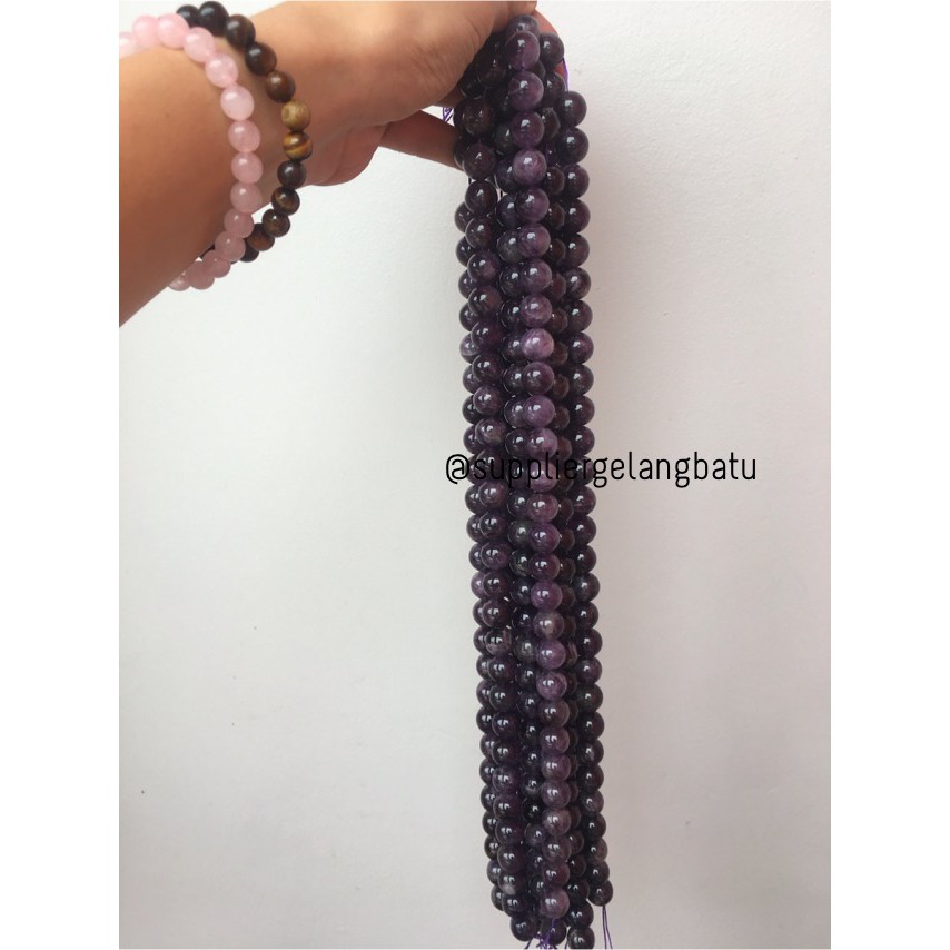 bahan batu kecubung susu 14mm amethyst kalimantan martapura original asli aksesoris craft fashionita