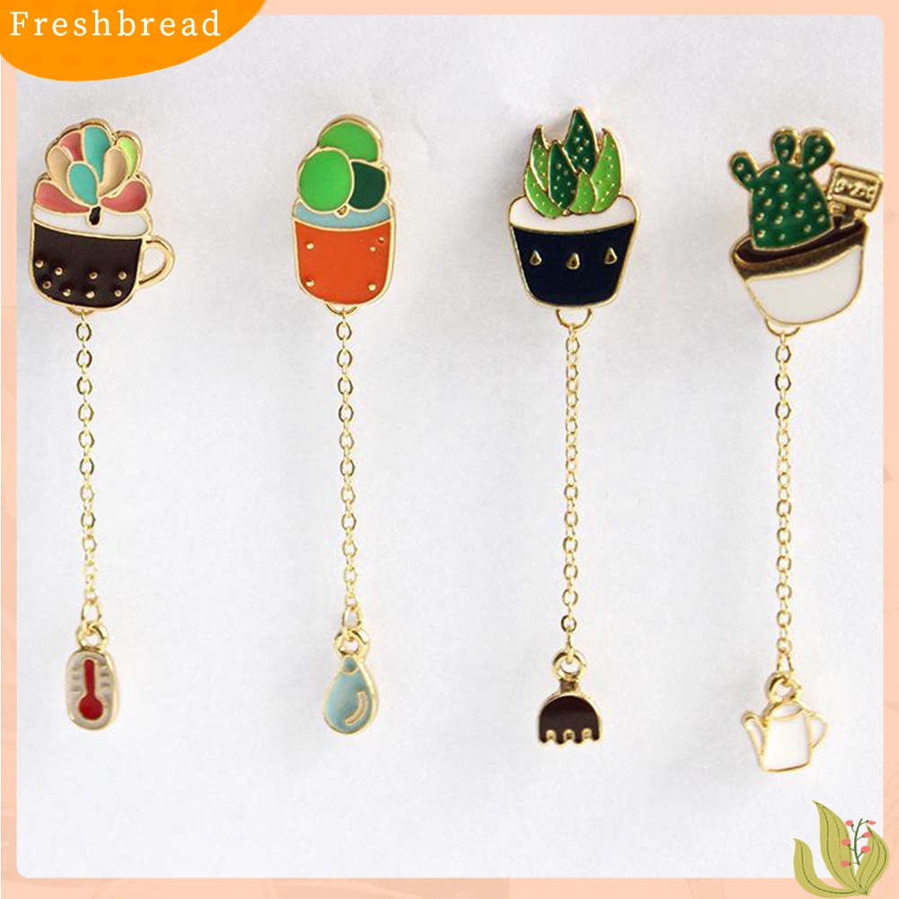 Terlaris Lovely Unisex Succulent Potted Cactus Pendant Brooch Pin Badge Bag Ornament