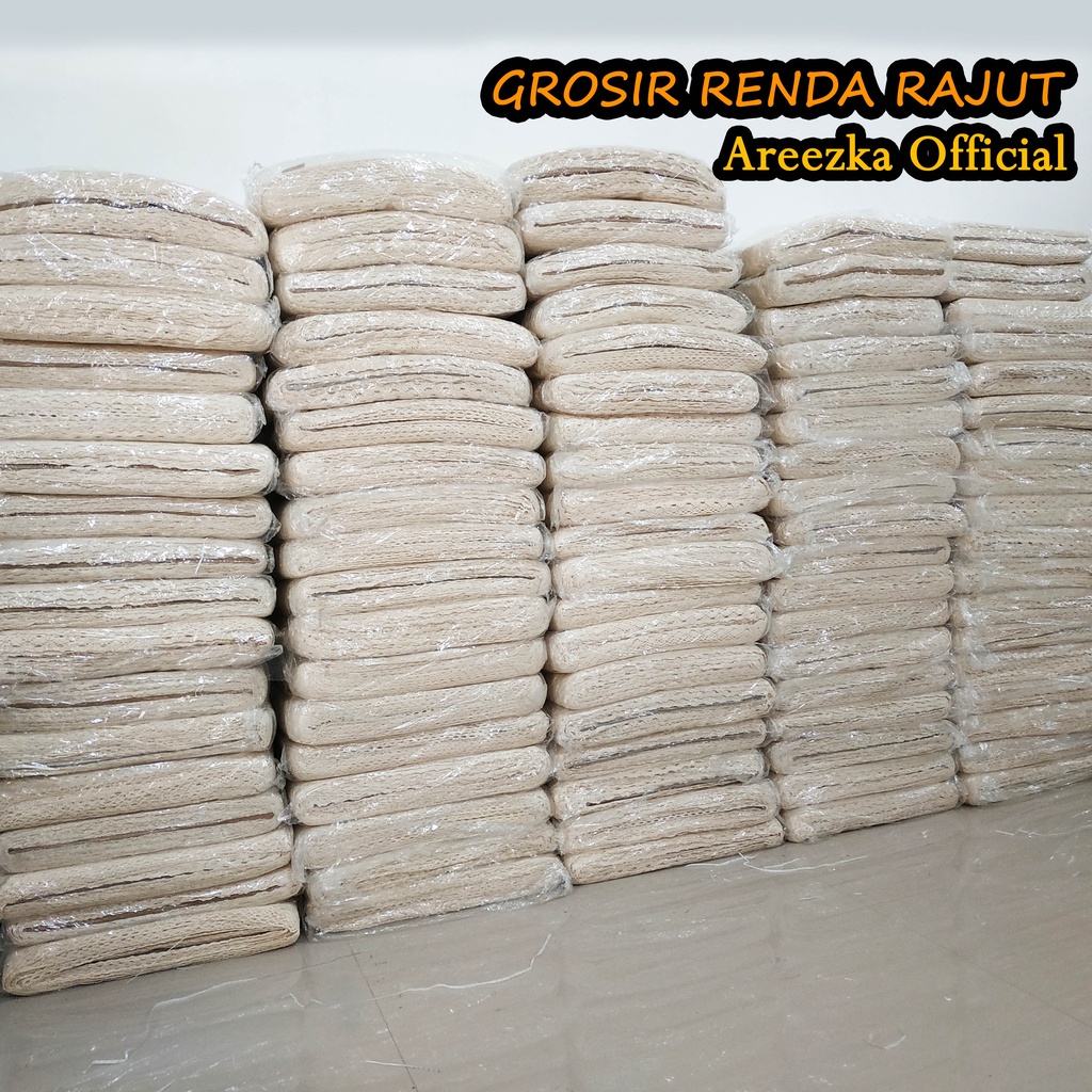 ROLL ~ Renda Rajut MURAH Renda Kait Pita Vintage Rustic Seserahan Ukuran 2 Cm 3 Cm Warna Putih Cream