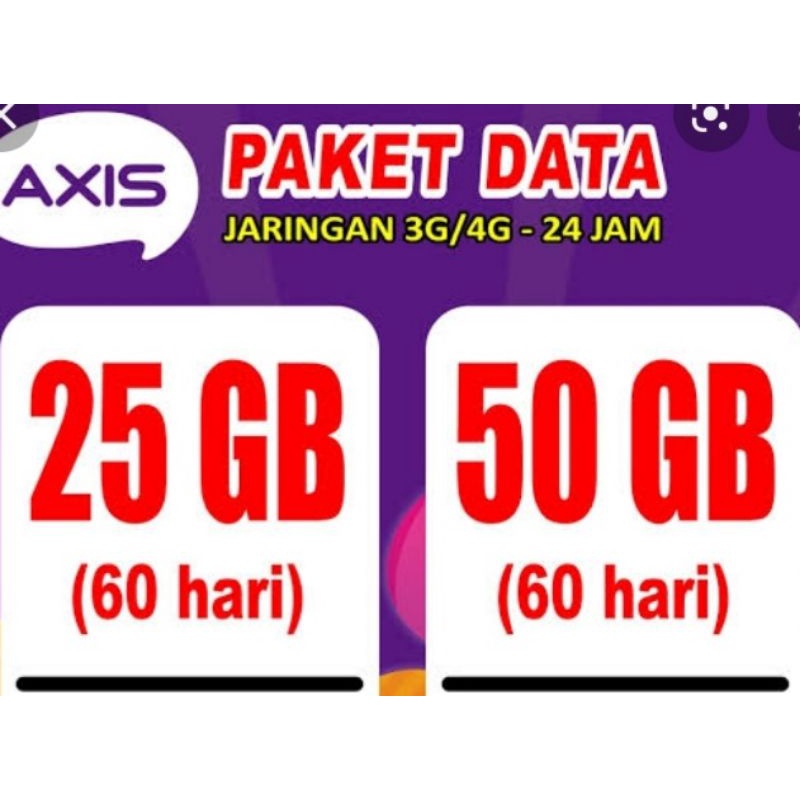 Paket Data AXIS 25GB & 50GB tanpa pembagian