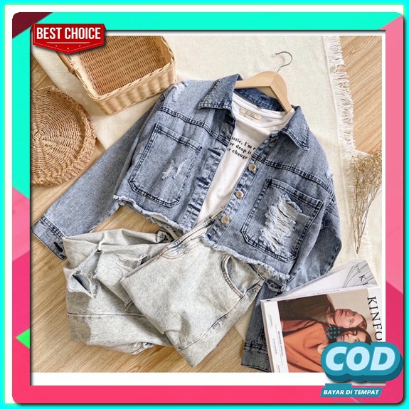 Jaket Jacket Wanita Cewek Jins Denim Jeans Korea M Fd19 Jaket Jeans Levis Sand Wash Jeansqu.Id - Jak