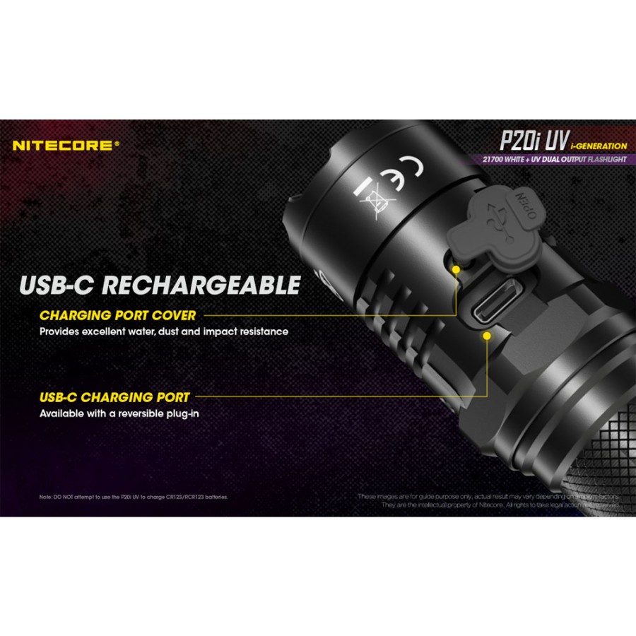 NITECORE Senter LED with UV Light SST-40-W 4xUV LED 1800L - P20i UV - Black