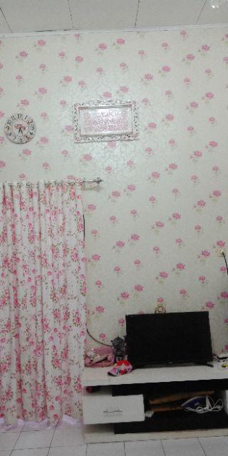 Wallpaper Dinding  Sticker Shabby Rose Pink Walpaper Stiker