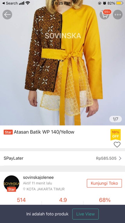 Atasan Batik Wp 140/yellow