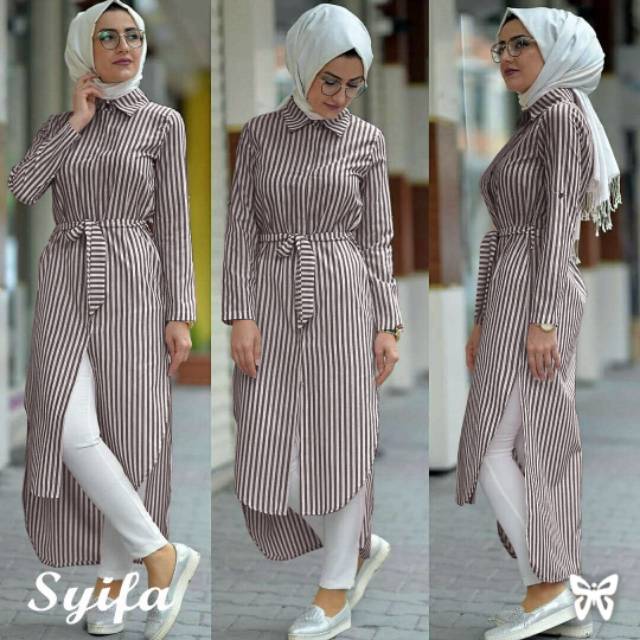 Syifa tunik salur 5 warna