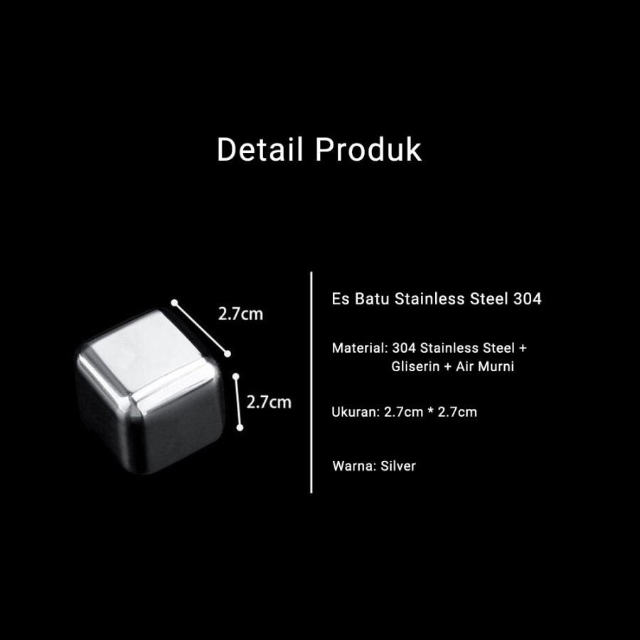 Es Batu Stainless Steel Reusable | Ice Cube Pendingin Non Cair
