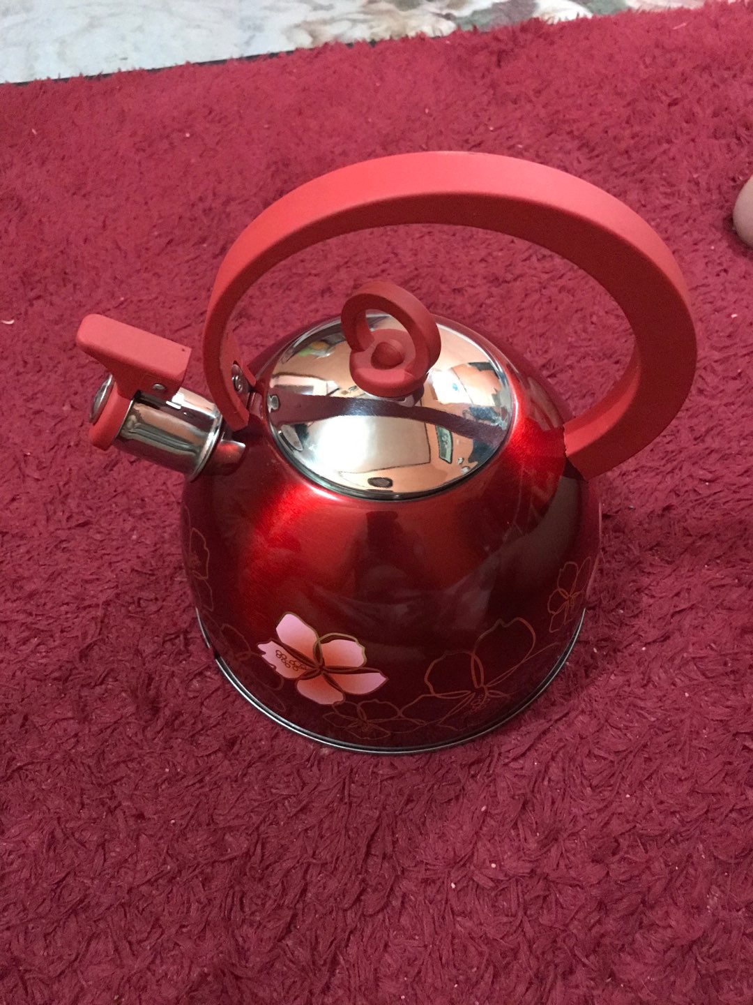 Teko Floral - Ketel Bunyi Siul Stainless Steel - Supra