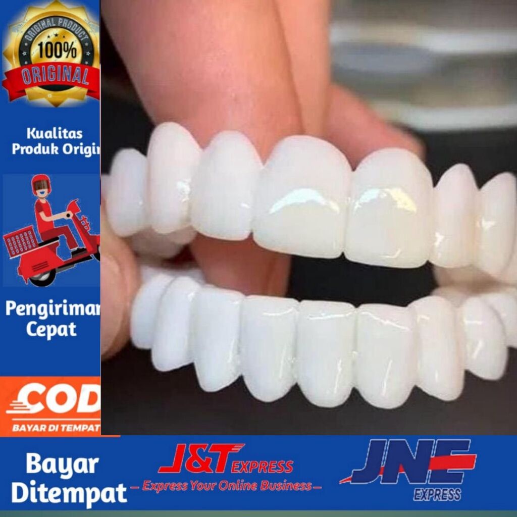 Terlariss Gigi Instant Palsu Original Atas Bawah Satu Set bisa dipakai Pria dan wanita/Gigi Tiruan B