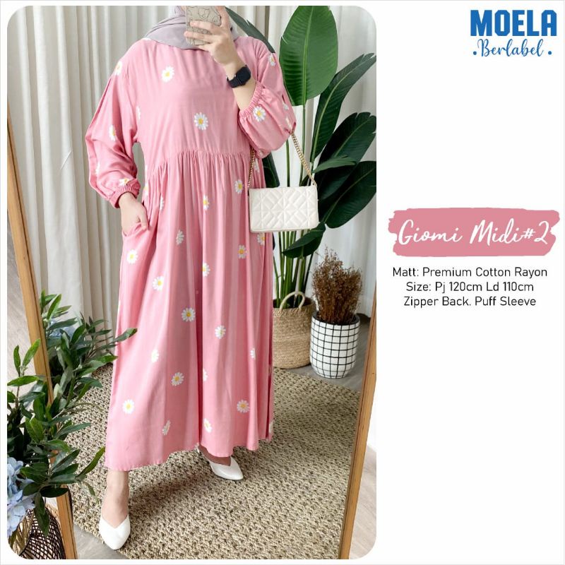 MIDI DRESS MOTIF POLKADOT  GIOMY MIDI BY MOELA