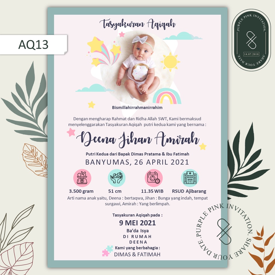 Undangan Digital Aqiqah Code AQ13 Softfile Warna Biru | 𝐏𝐮𝐫𝐩𝐥𝐞 𝐏𝐢𝐧𝐤 𝐈𝐧𝐯𝐢𝐭𝐚𝐭𝐢𝐨𝐧