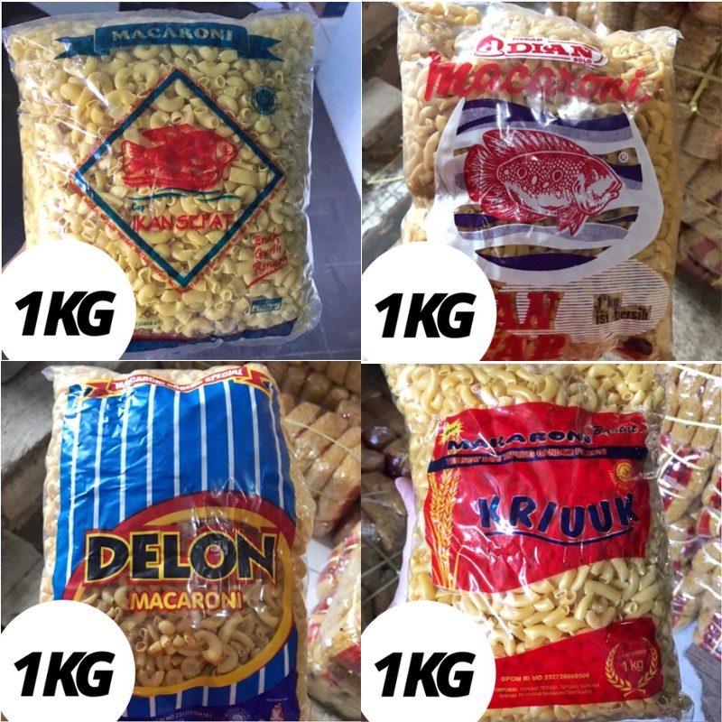 MAKARONI BANTET MURAH / MAKRONI MURAH / MAKARONI MENTAH / MAKRONI BANTAT KUNING ANEKA 1 KG