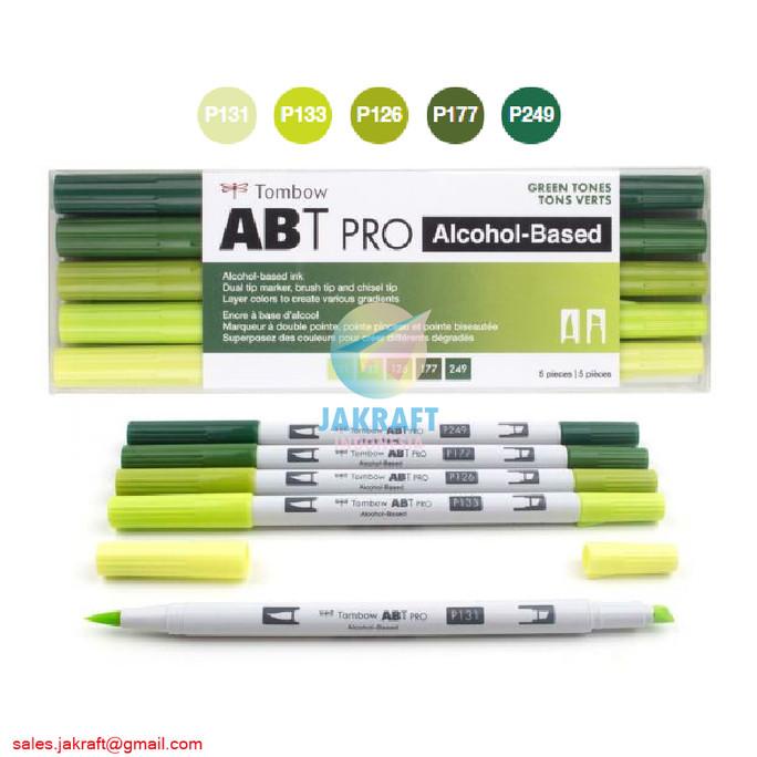

(BISA COD) Spidol Kuas 2in1 Permanent Set isi 5 Hijau TOMBOW ABT PRO Dual Brush PRODUK TERBATAS Kode 806