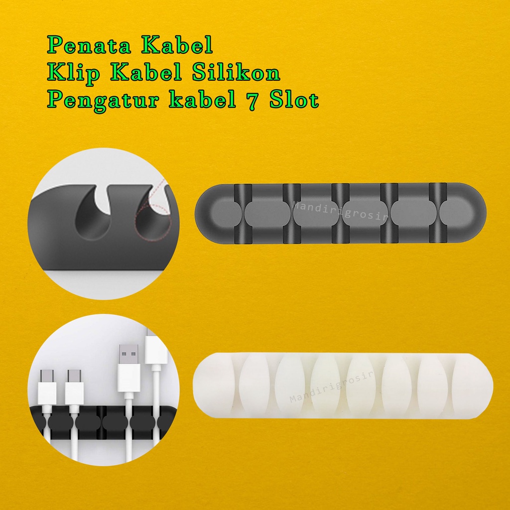 Penata Kabel * klip kabel silikon * pengatur kabel * 7 slot