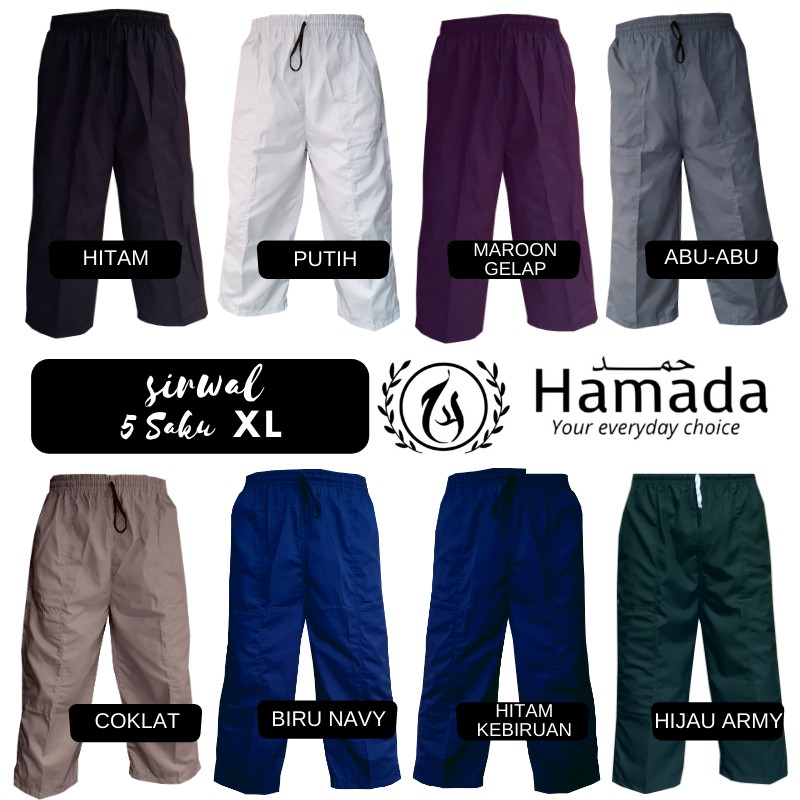 GAMIS TERBARU ( BISA COD ) DISKON CELANA SIRWAL CASUAL HAMADA 5 SAKU ukuran M REMAJA SAMPAI XL DEWAS