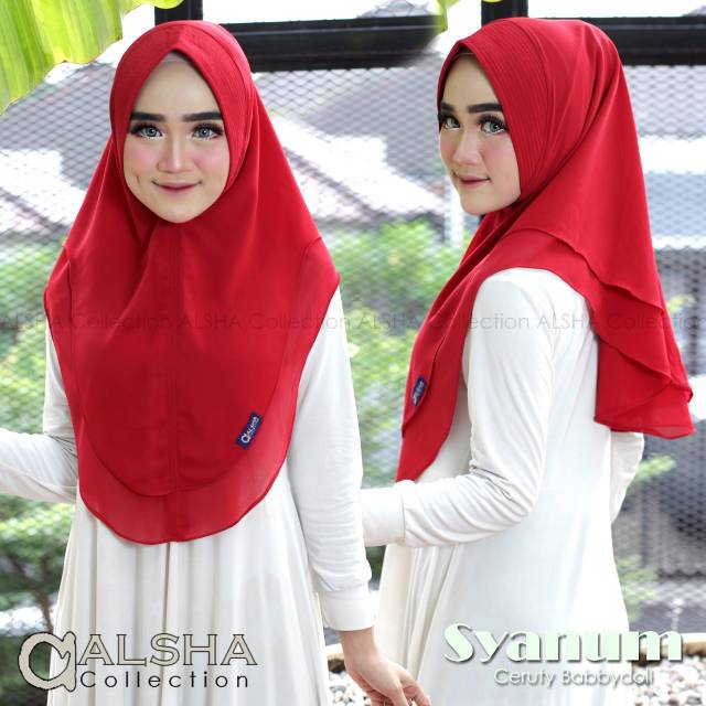 {ORIGINAL ALSHA} Jilbab/Hijab Instan Khimar Alsha Syanum