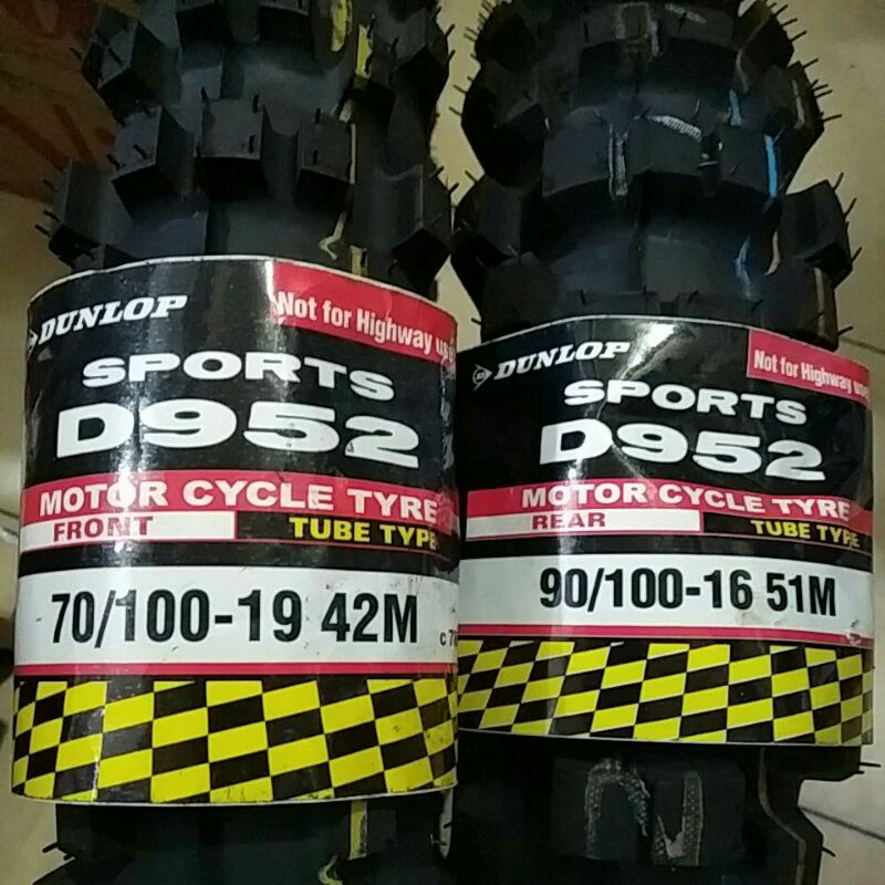 ban cross/trail buat velg ring 16 dan 19 uk 90/100 dan 70/100(sepasang) Dunlop D952 adventure