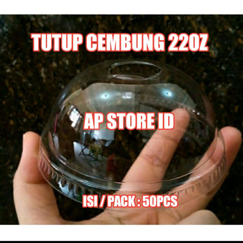 isi 50pcs Tutup cembung oval polos 12,14,16oz  / 22oz sip