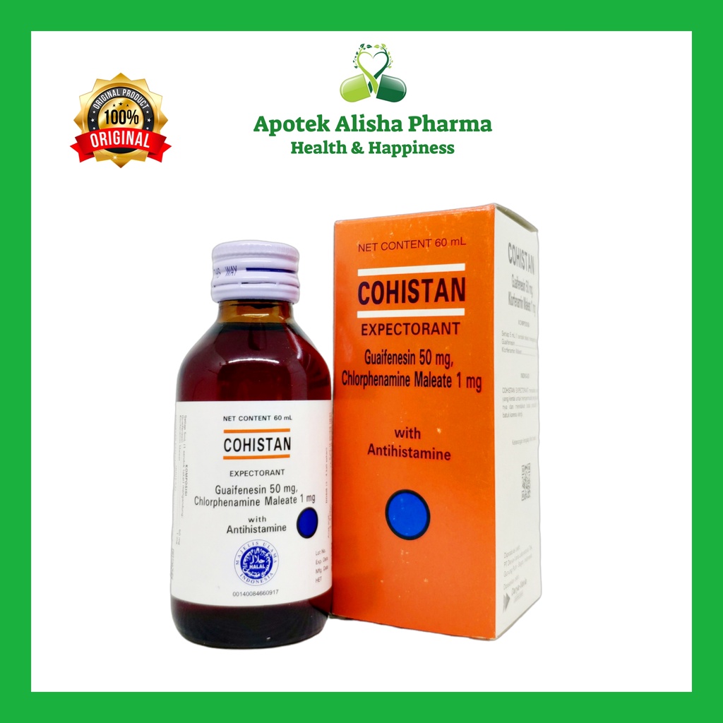 COHISTAN EXPECTORANT SIRUP 60/100ml-Cohistan Syrup Obat Batuk Berdahak/Batuk Alergi/Kohistan Sirup