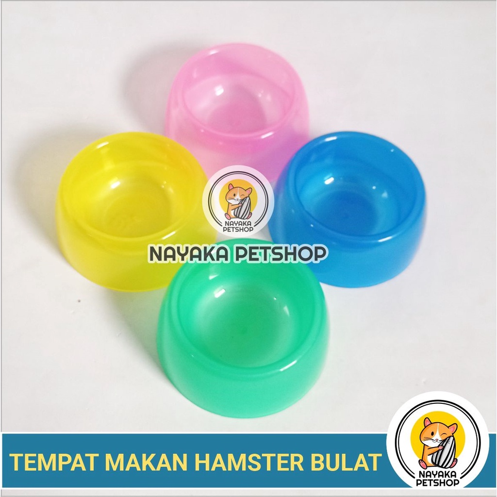 Tempat Makan Hamster Bulat Wadah Pakan Piring Sugar Glider Tupai Bajing Landak Mini