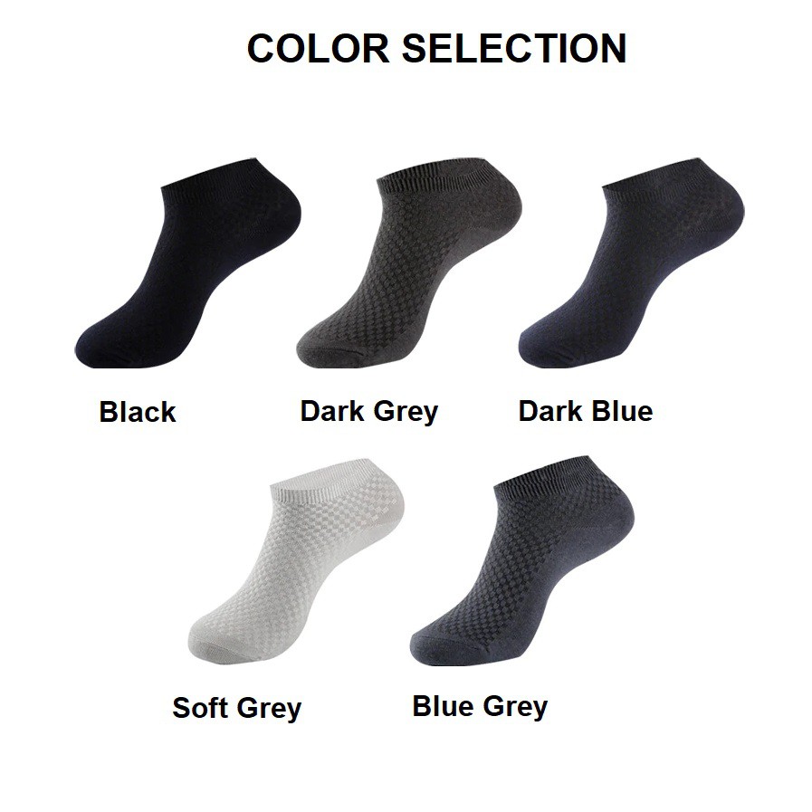 Ennwen KK50 Kaos Kaki Original Serat Bambu Arang Bamboo Pendek Semata Kaki Sock-1