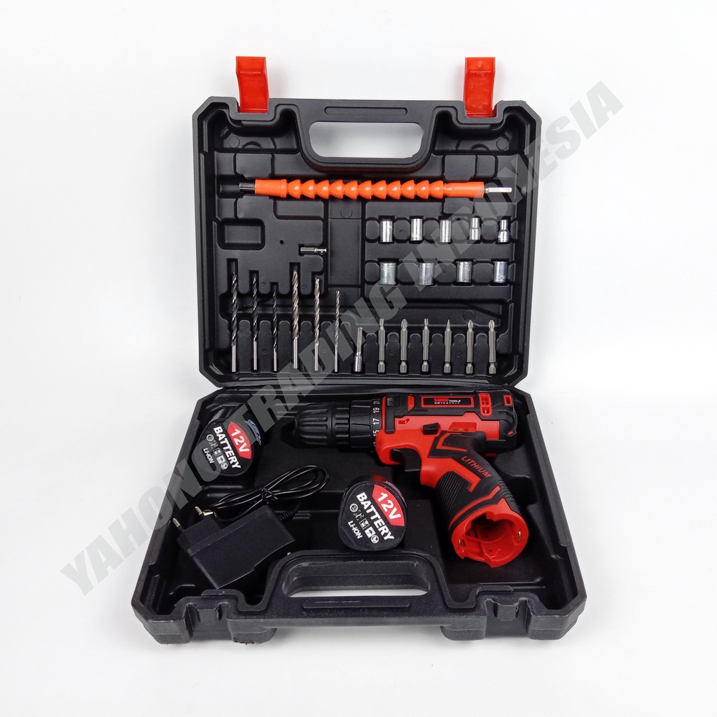 Mesin Bor Baterai Cordless Drill Bor Batere 12V SUNC TOOLS