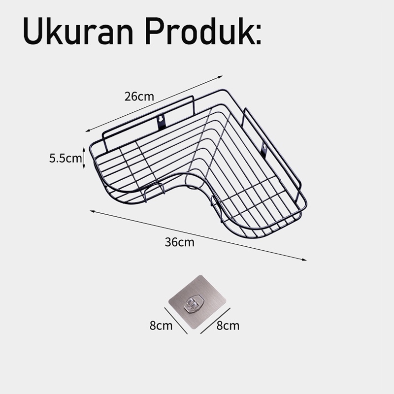 Viscose tanpa jejak  Tahan Air  Rak Sudut Besi Tempat Bumbu Dapur Rack Serbaguna Rak Kamar Mandi