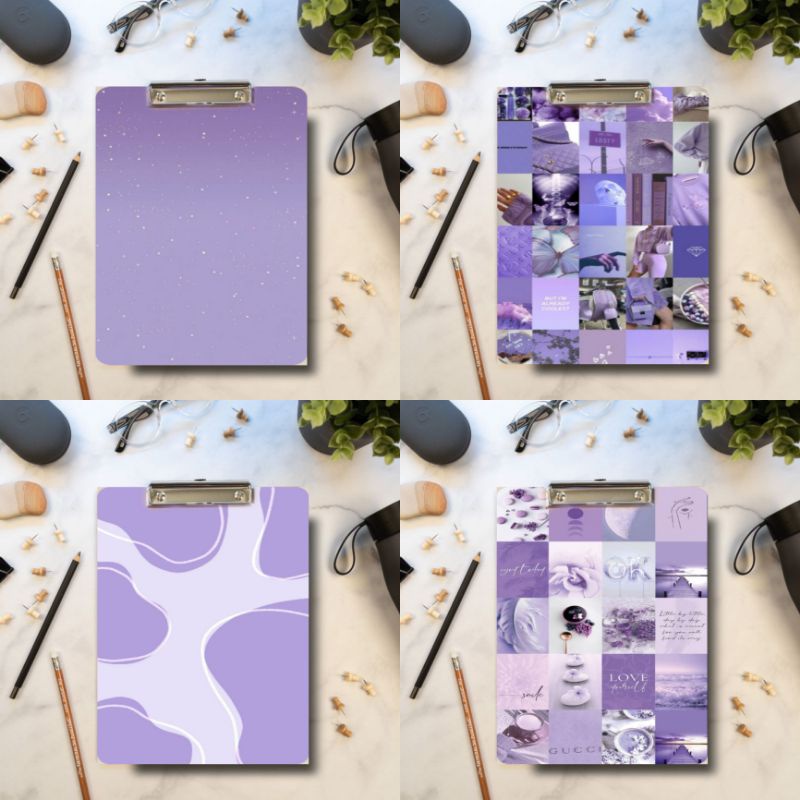 

Papan jalan papan ujian papan dada alas ujian motif aesthetic kekinian lilac