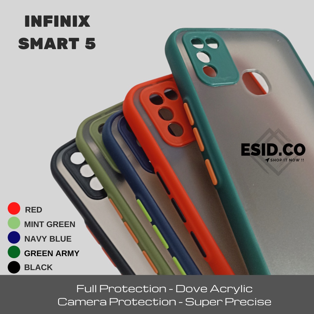 Case Infinix Smart 5 Camera Protection Frosted Acrylic Dove Matte