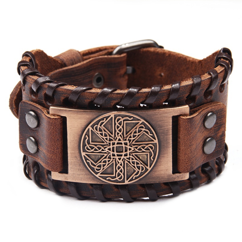 [Z H Perhiasan] Hip Hop Rock Retro Pria Fashion Viking Celtic Knot Gelang Pesta Perhiasan Aksesoris