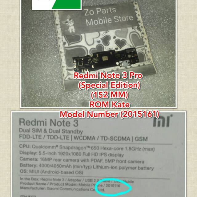 Konektor Charger Mic Xiaomi Redmi Note 3 Pro (Special Edition) (ROM Kate) (High Quality)