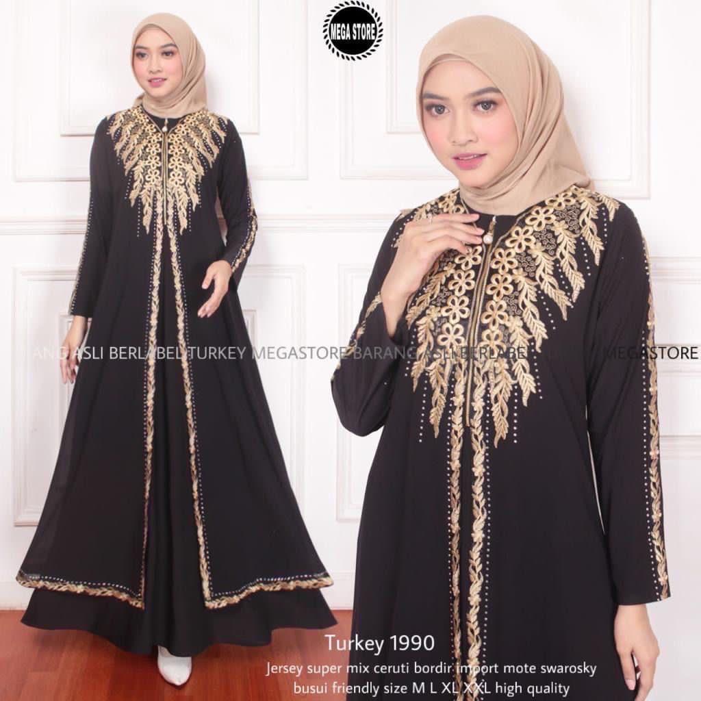 GAMIS TURKEY ABAYA ORIGINAL MEGA STORE gamis lebaran motif elegan