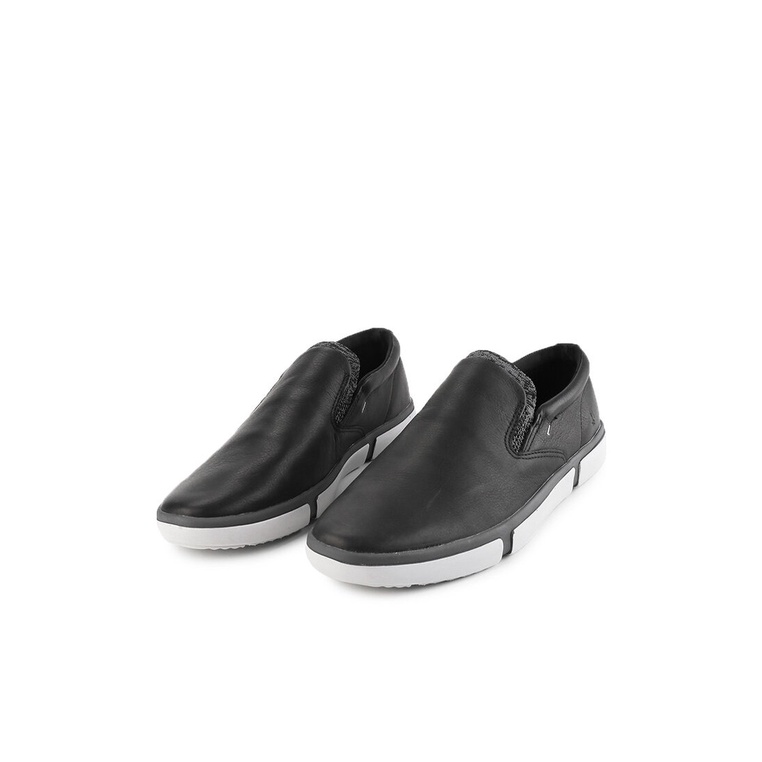 HM001 SEPATU SLIP ON HUSH PUPPIES PRIA ORIGINAL CASUAL KULIT HITAM