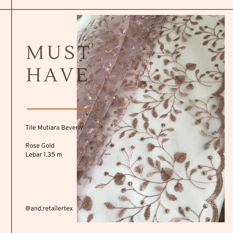 Kain Tile Mutiara Beverly Warna Milo Rose Gold Shopee Indonesia