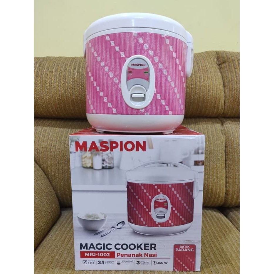 Rice Cooker/Magic Com Maspion MRJ 1002 Batik Merah 1 Liter