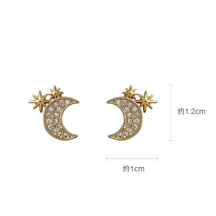 925 jarum perak fashion bulan bintang anting-anting 2020 baru fashion anting-anting untuk wanita sed