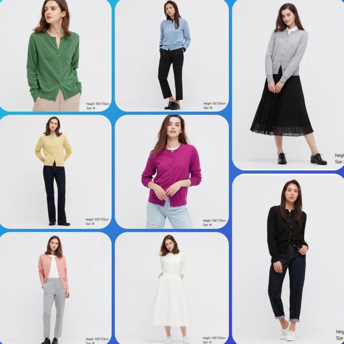 Cardigan Rajut Wanita Uniqlo Supima Cotton UV Protection Termurah