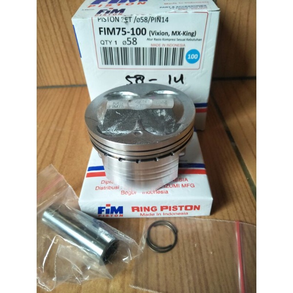 Seher/piston kit merk fim buat vixion/mx/n max/aerox/mx king uk 57/57,5/58/58,5/59/59,5/60 pin 14-3