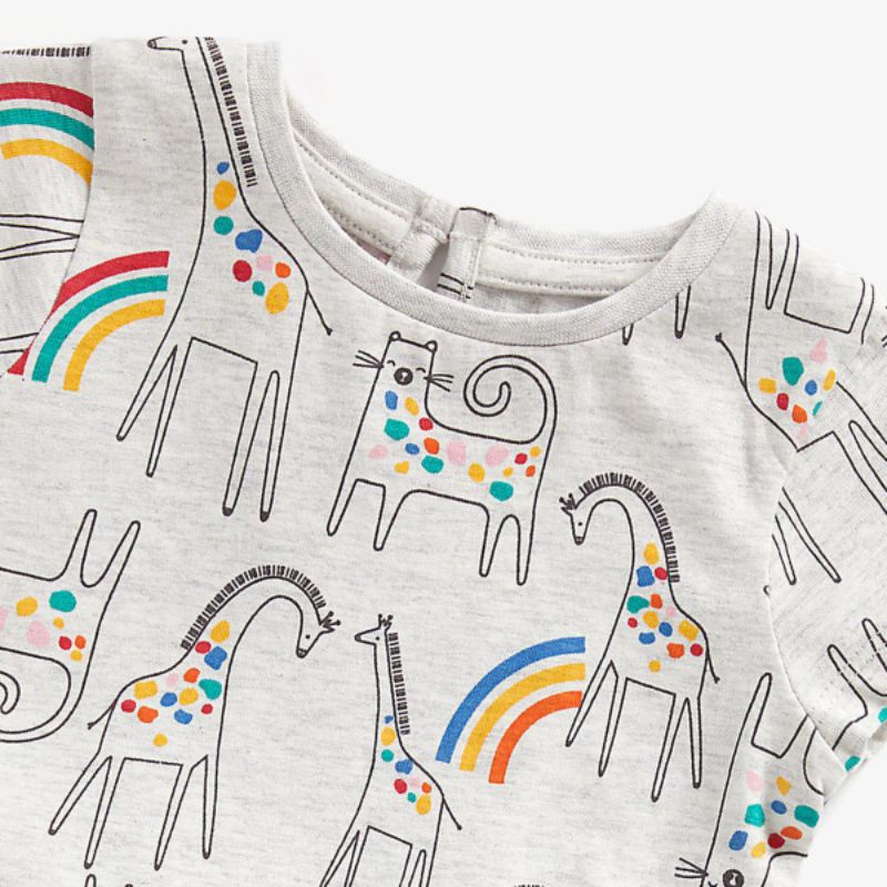 MOTHERCARE 2 pack pink spot and grey unicorn jersey dress babygirl, daster kaos anak bayi 2th-1
