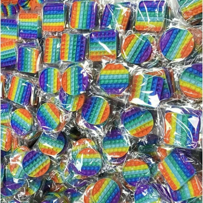 PUSH POP IT FIDGET TOY RAINBOW MAINAN ANAK BUBBLE SENSORIK TOYS STRESS RELIVER BUBBLE-3