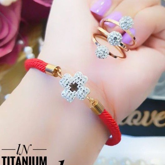 Titanium Gelang dan Cincin 0609q