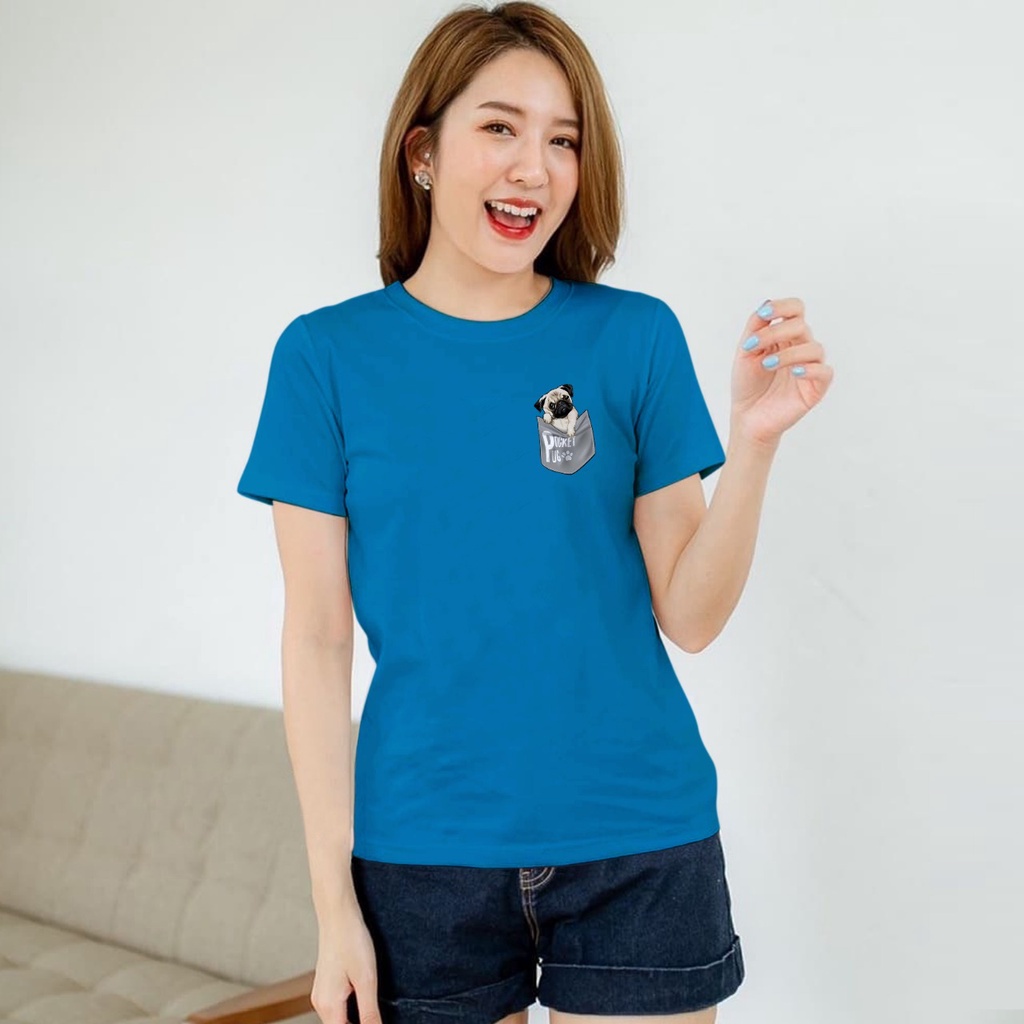 ISANNY SIZE.S M L XL XXL 2209-00054 KAOS OBLONG / KAOS CEWEK / ATASAN WANITA / POCKER PUG / READY STOCK