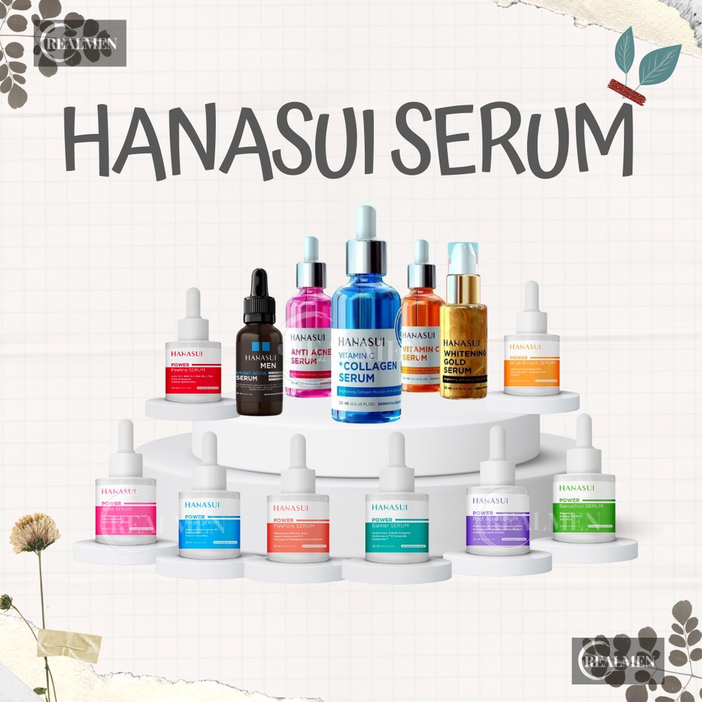 HANASUI SERUM (NEW) POWER PEELING/ BRIGHT / BARRIER/ BAKUCHIOL/ MINI PORE / GOLD/ ACNE SERUM/ VITAMIN C/ COLLAGEN