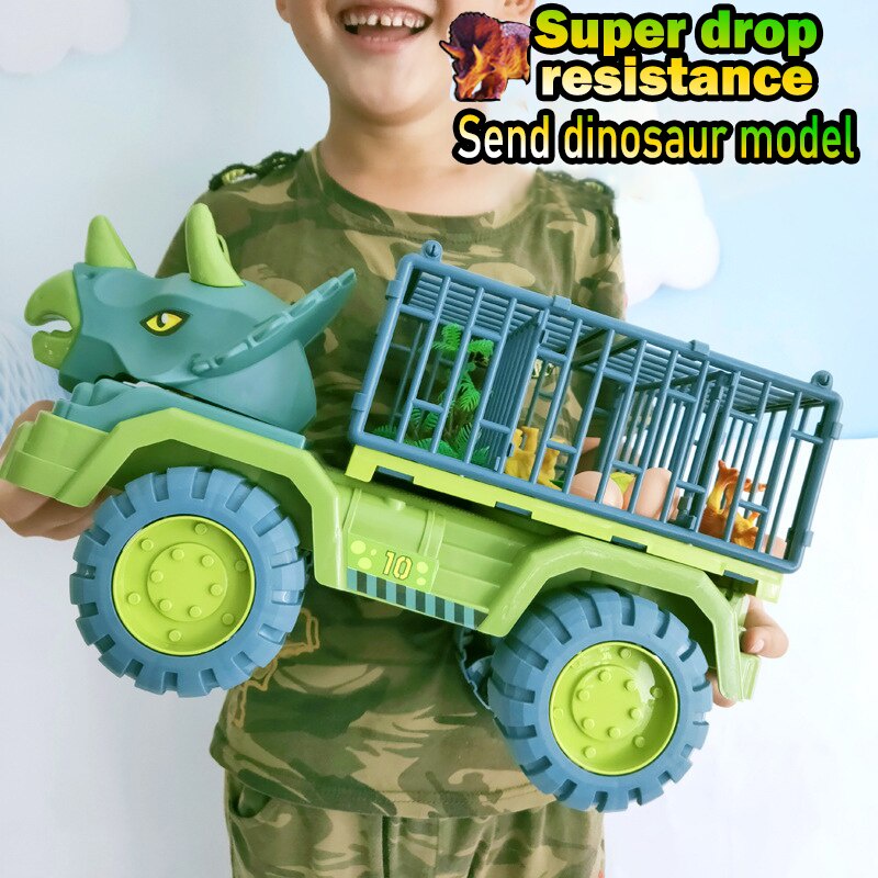 Dinosaur Truck Toy Car Transporter Carrier Set include Dinosaur Figures &amp; Egg Playset Toy Gift