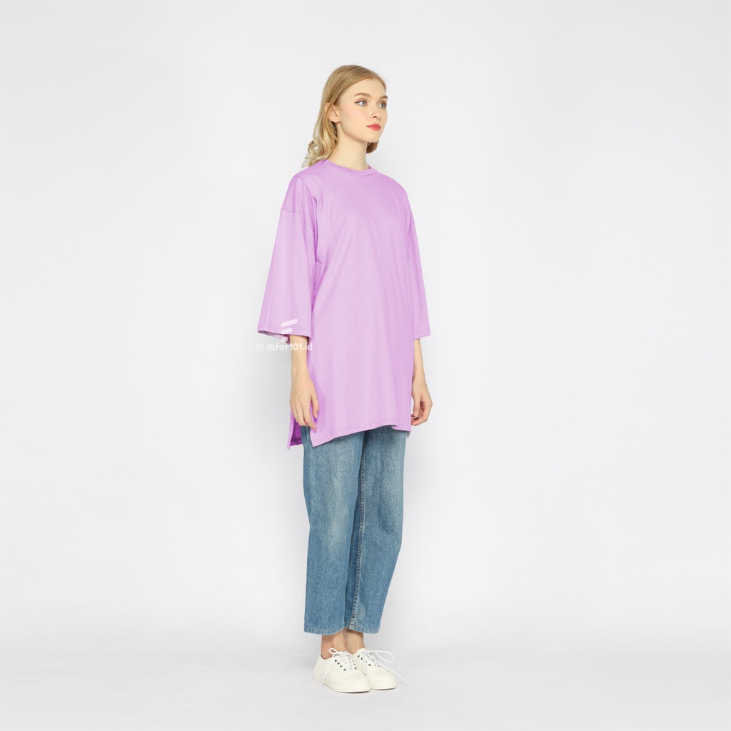 Lilac Kaos Oversize Wanita lengan 7/8 Basic Oversized Busui dan NonBusui