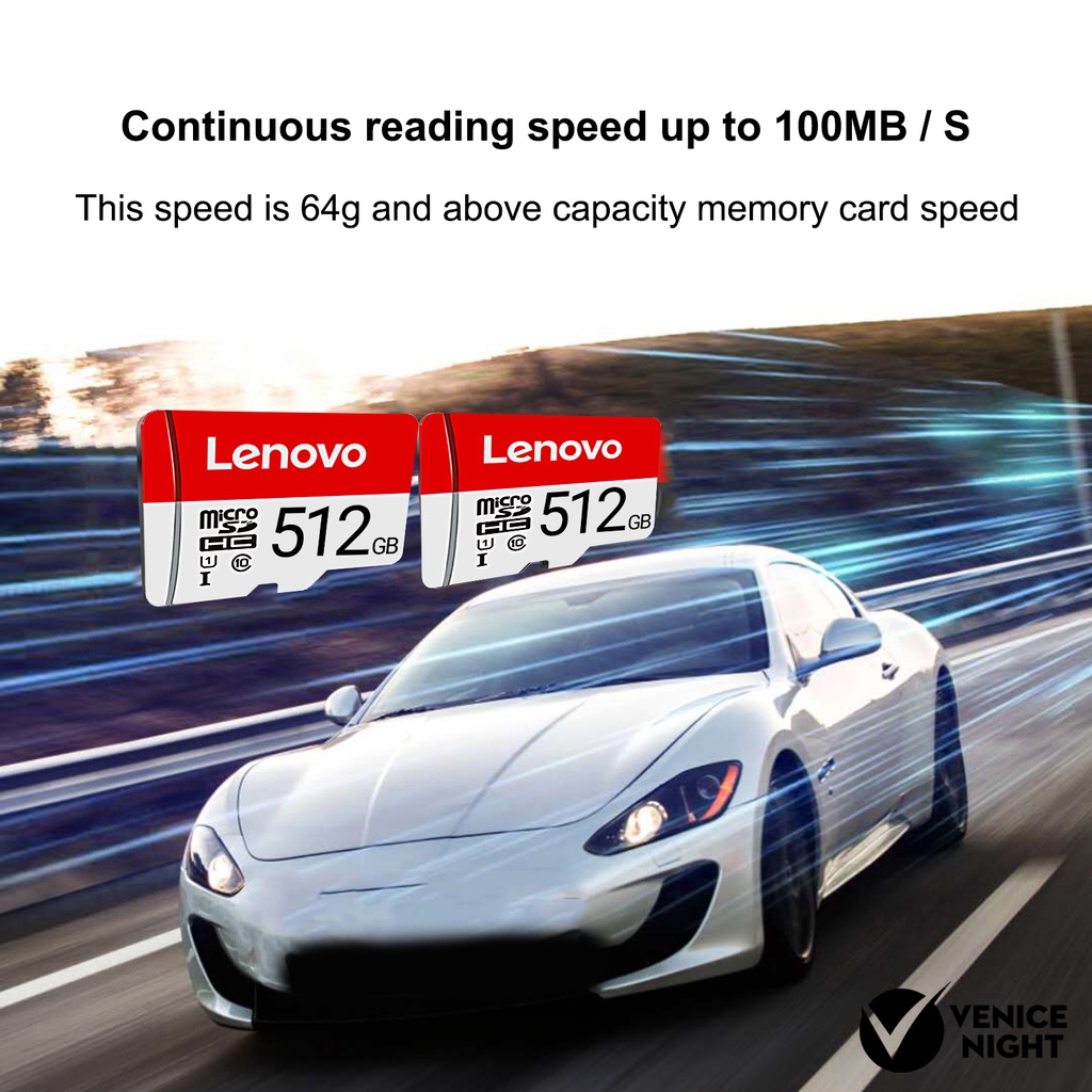 (SC) Lenovo Memory Card 512GB 1TB Transmisi Kecepatan Tinggi Anti Air / Magnetik Untuk MP3 / MP4