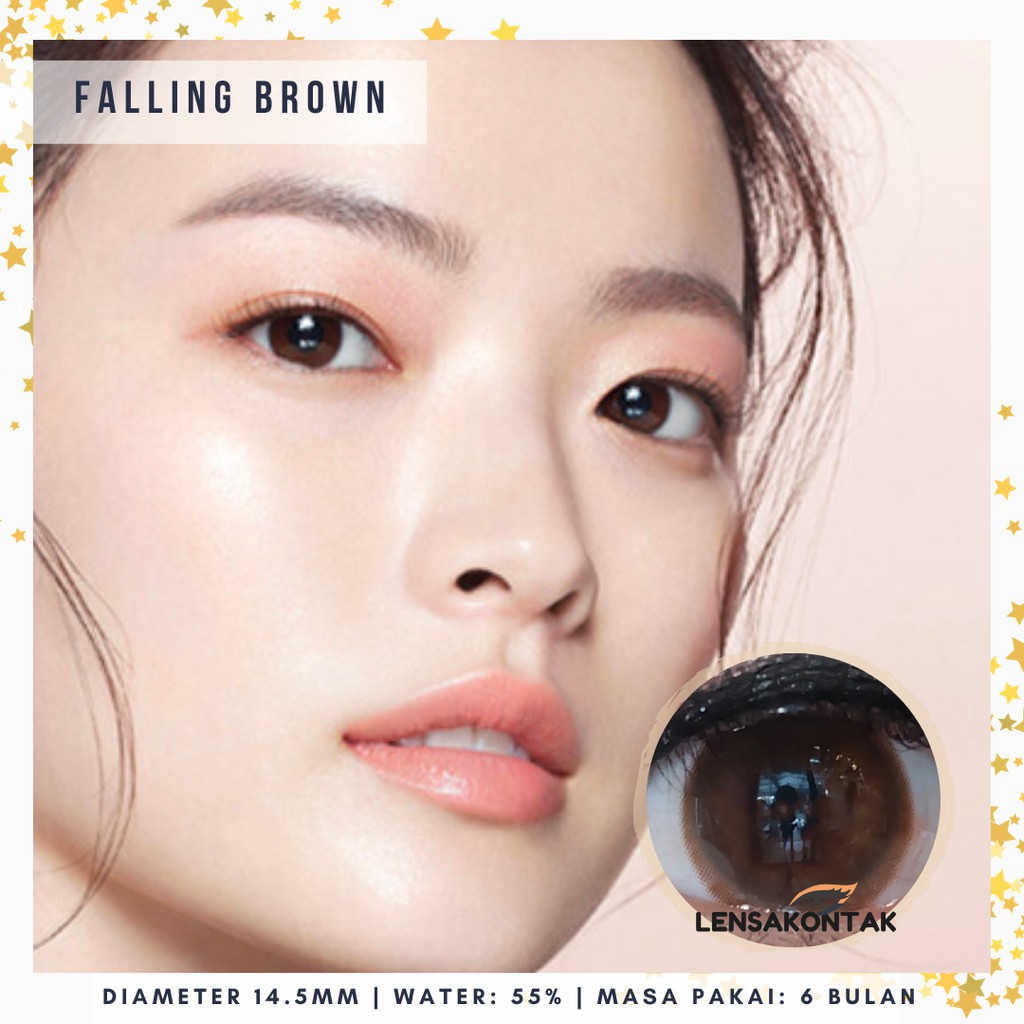 (CUCI GUDANG) Softlens kitty kawaii Falling Brown / Coklat