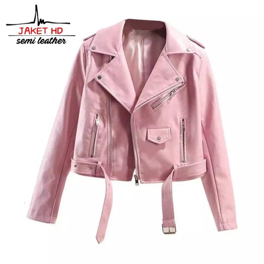 jaket  outer blazer wanita semi kulit k pop terbaru