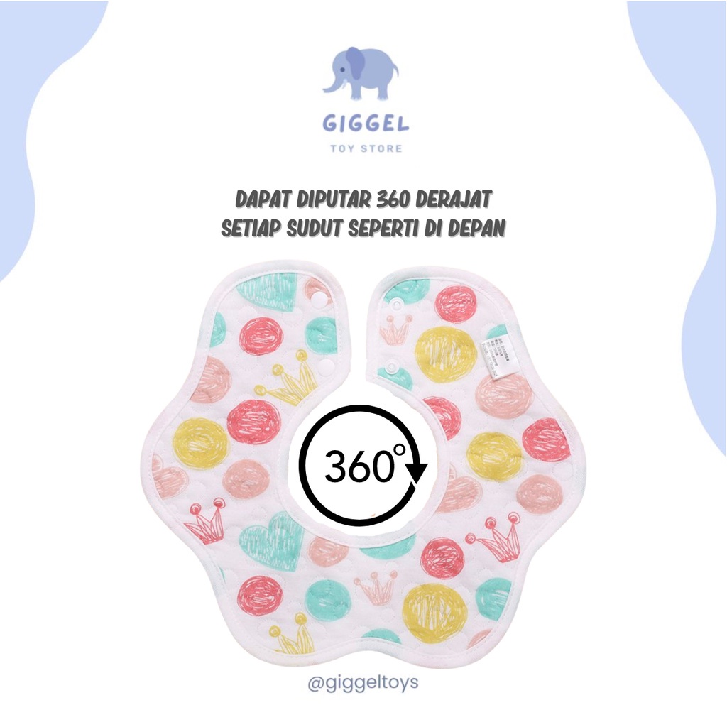 [ Giggel ] Baby Bib / Slaber / Celemek Kain Baby Newborn / Celemek Mpasi