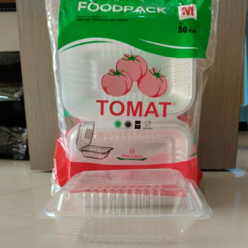 Foodpack TOMAT M /Mika tomat/Plastik mika/Wadah makanan mika/Food container/Wadah makanan bening/ ko