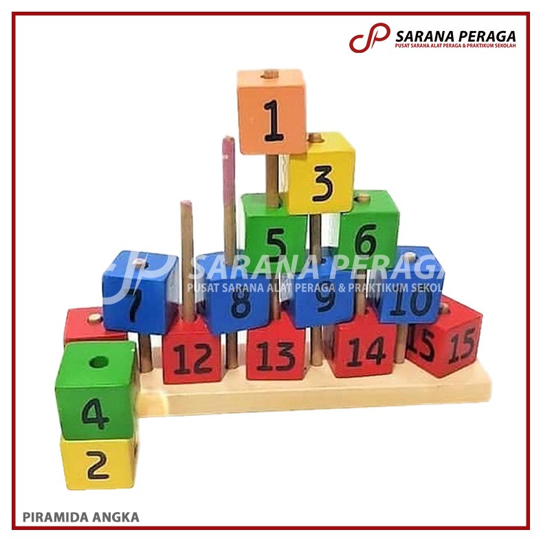SaranaPeraga - Balok Piramida Angka / Piramida Kubus Angka / Balok Angka / Balok Susun Piramid Angka